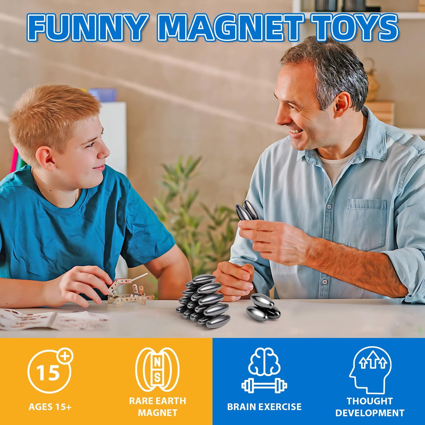 Vndueey Rainbow Ferrite Putty Magnet Fidget Toys For Adults,Magnets Rocks Fridge Magnets Desk Toys For Office-(16 Pack)