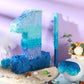 Number 1 2 3 4 5 6 7 8 9 Piñata With Stick Blindfold Confetti, Gradient Blue Piñata For Kids Birthday Party Large Blue Piñata For Boys Girls Birthday Anniversary Decoration Supplies(Number 1)