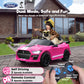 Funtok Licensed Ford Mustang Shelby Gt500 Ride On Car, 12V 7Ah Kids' Electric Car W/Remote Control, 16'' Wide Seat, 3 Speeds, Led Lights, Mp3, Bluetooth, Electric Vehicles For Kids To Drive (Pink)