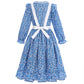 Rayekrot Girls Pioneer Costume Kids Floral Colonial Prairie Dress With Apron And Bonnet (7-8 Years)