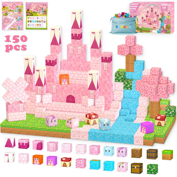 Stlloys 150Pcs Magnetic Blocks Princess Toys, Stem Magnetic Building Blocks Construction Toys For Kids Toddlers Boys Girls Ages