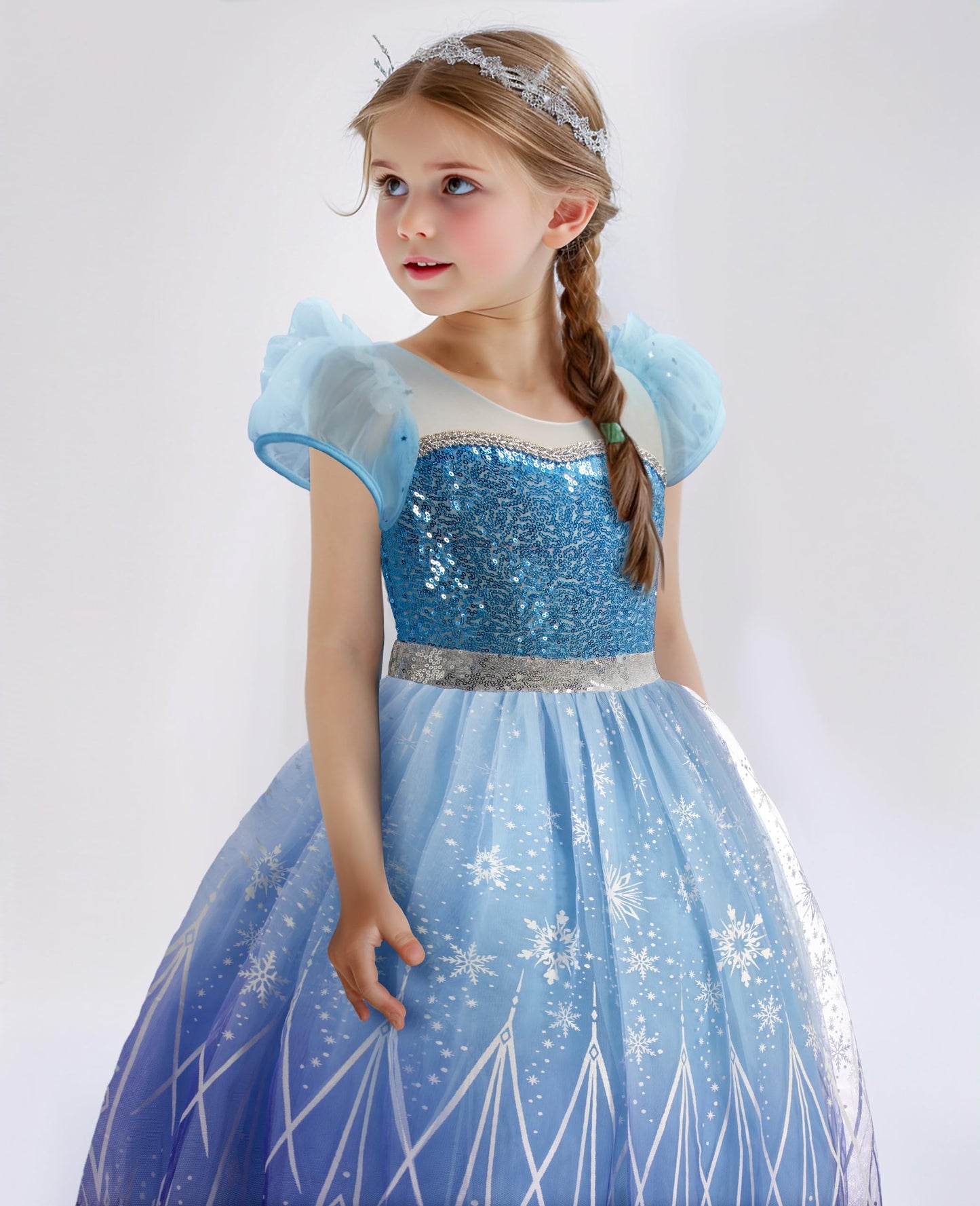 Uporpor Rgb Led Light Up Princess Dress, Interactive Girls Princess Costume Halloween Dress Up Clothes, Syncs With Music, App Remote Control, For Birthday, Party, Christmas, School Activities, 110