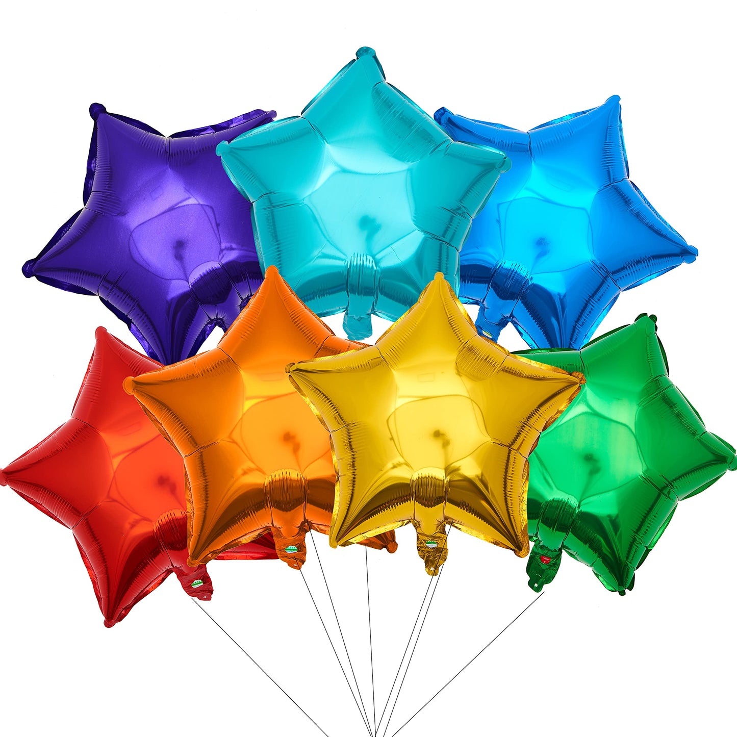 18 Inch Star Foil Balloons, 50Pcs Multi Mylar Helium Balloons Rainbow Balloons For Party Decoration