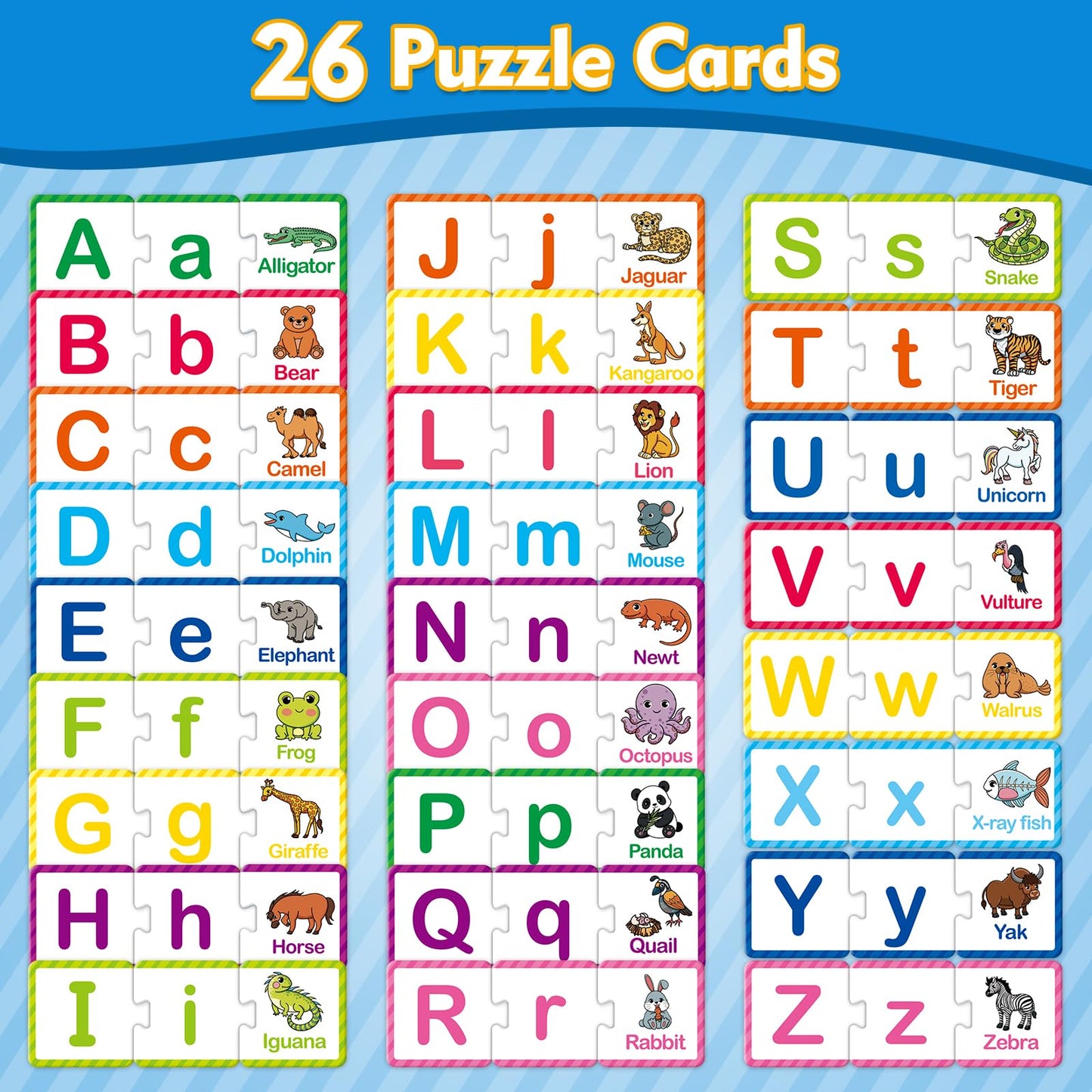 Kasfalci Alphabet Puzzle Cards,Abc Puzzle,Alphabet Learning Toys,Abc Learning For Toddlers Kids,Matching Letter Game,Preschool L
