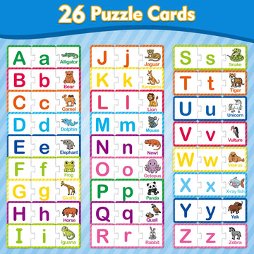 Kasfalci Alphabet Puzzle Cards,Abc Puzzle,Alphabet Learning Toys,Abc Learning For Toddlers Kids,Matching Letter Game,Preschool L