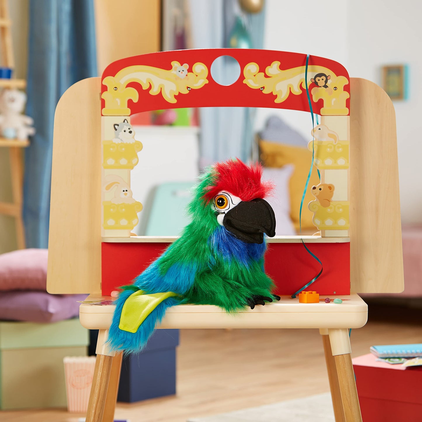 The Puppet Company 18-Inch Military Macaw Hand Puppet - Large Colorful Bird for Fun and Imaginative Play