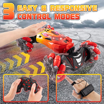 TADOZIC Gesture Sensing RC Stunt Car, 2.4GHz 4WD Stunt Car Toys for Ages 6-12 yr Boys Girls, Hand Controlled Remote Control Twis
