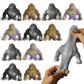 ArtCreativity Stretchy Gorilla Toys - 12 PK Fidget Toys, 3 Feet Arms, Rubber, Brown/Purple/Black, Great for Jungle Party Favors
