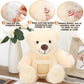Leyndo Bear With Voice Recording Remembrance Stuffed Animal With Picture Recordable Messages Memorial Toy For Baby Shower Birthday Gift, Recording Gifts(Beige, 18 Inch)