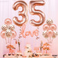 KatchOn Rose Gold 35 Balloon Numbers - 40 Inch Mylar Balloons for 35th Birthday Decorations