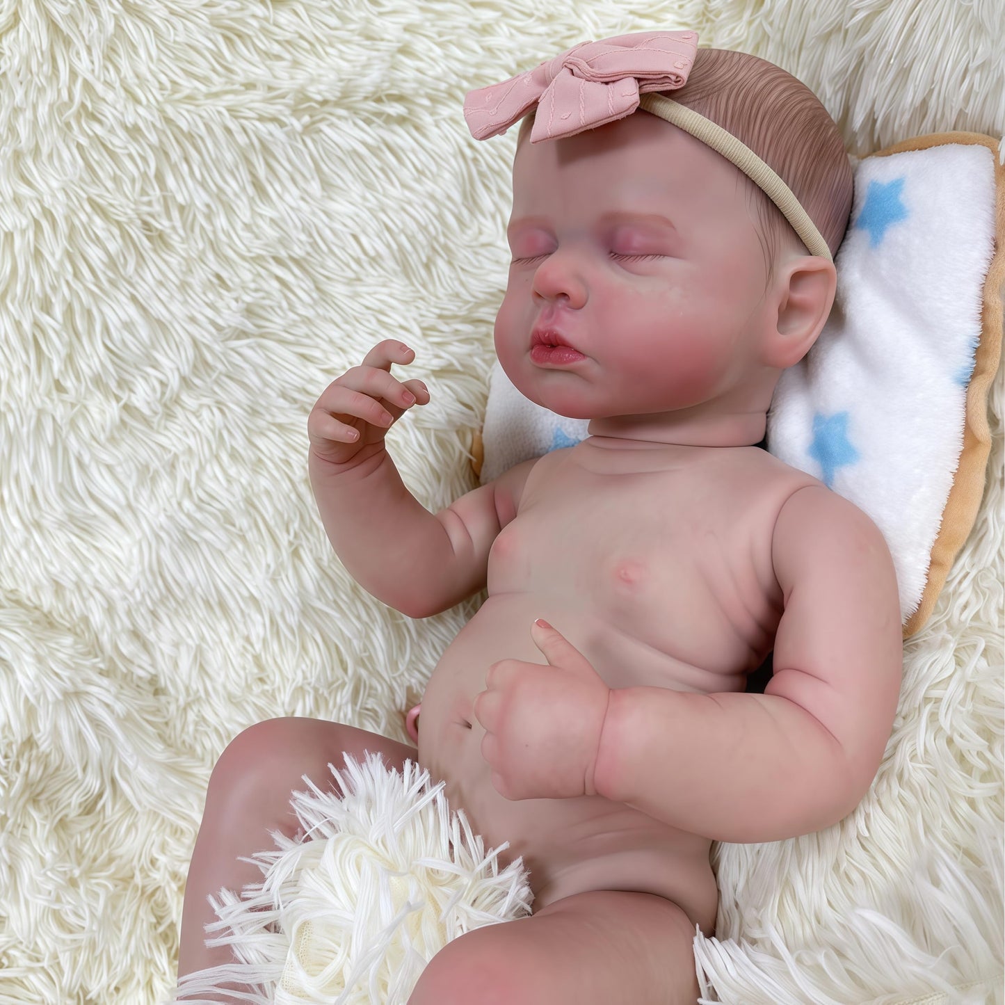Joyarr Lifelike Reborn Baby Dolls, 20Inch Sweet Smile Real Life Realistic Newborn Full Vinyl Sleeping Baby Girl Adorable Dolls W