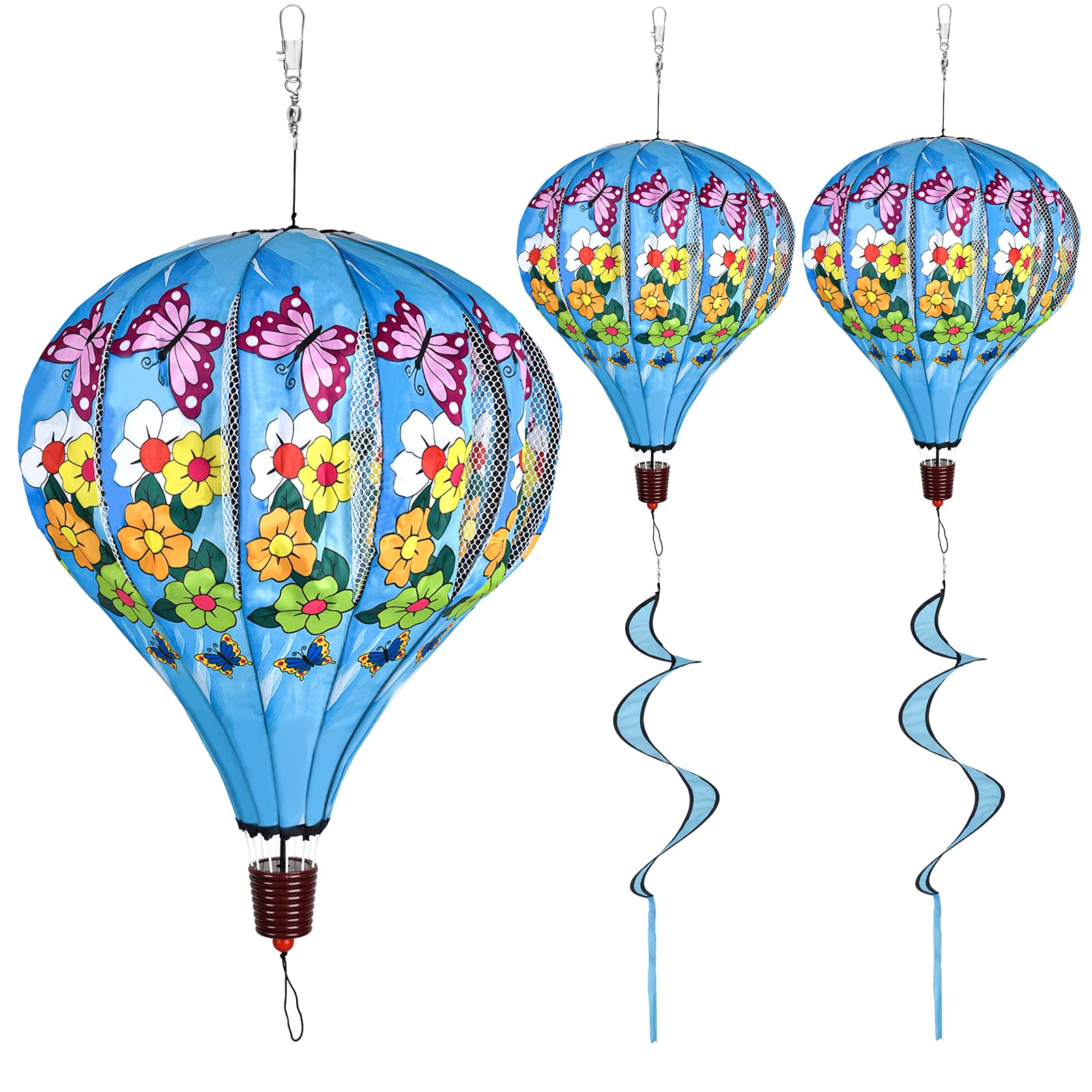 Giant Butterfly Hot Air Balloon Garden Wind Spinners Large Pinwheels Whirligigs Windmill Toys For Kids Yard Decor Lawn Decoratio