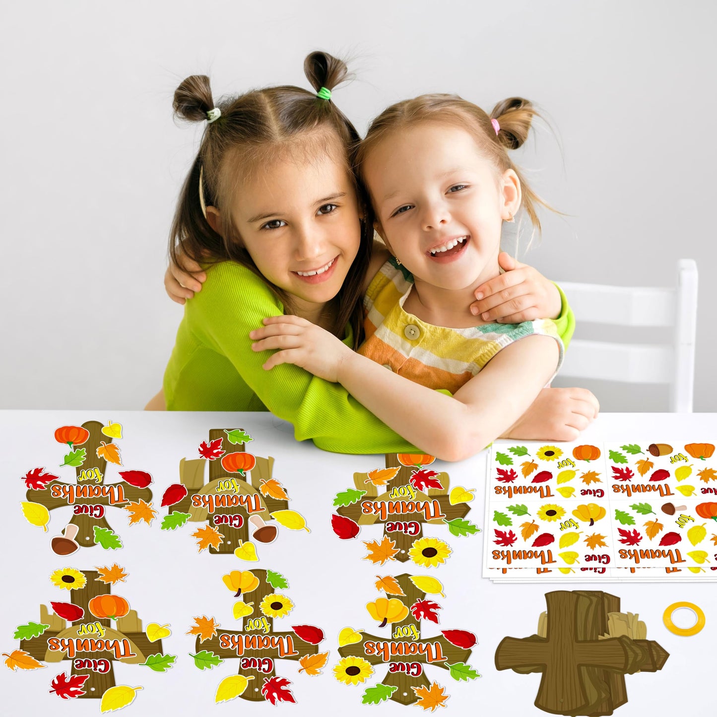 40Sets Thanksgiving Crafts for Kids Christian Fall Cross Hanging Decorations Religious Classroom Sunday Activity Autumn Church P