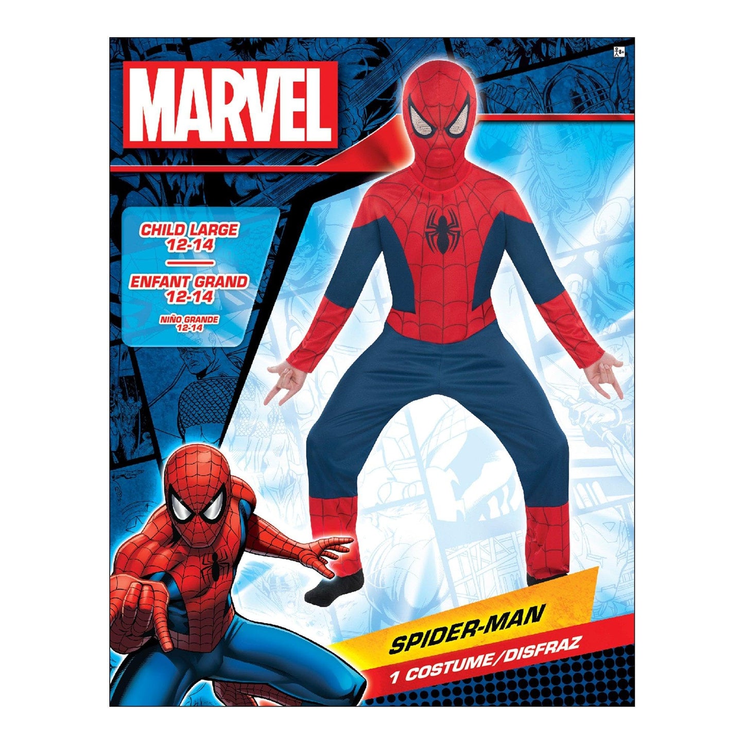 Costumes Usa Spider-Man Costume For Boys, Size Medium, Includes Jumpsuit And Hooded Mask