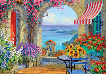 Buffalo Games 300 Piece Jigsaw Puzzle - Warmth of The Mediterranean, Large Size, Multicolor, Model 22121, Perfect for Game Nights