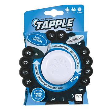 The Original Tapple Mini, Travel Sized Word Game for Family & Kids, Choose a Category & Race Against Time, Portable Pop Wheel Wi
