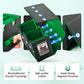Uaono Card Deck Box For Mtg, Double Card Storage Box With 2 Commander Display & 1 Dice Tray, Fits 200+ Double Sleeved Cards, Card Organizer For Ccg Tcg Sports Cards (Black Green)