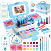 Yasinkidz 57 In 1 Kids Makeup Kit With 3-Color Led Mirror, Real Washable, Perfect Girl Birthday Gift, Age 3+