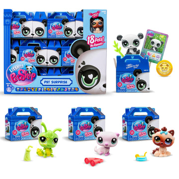 Littlest Pet Shop, 18 Pets Collector Set, Pet Surprise Display - Gen 7, Pets #1 - #18, Authentic Lps Bobble Head Figure, Collectible Imagination Toy Animal, Kidults, Girls, Boys, Kids, Tweens Ages 4+