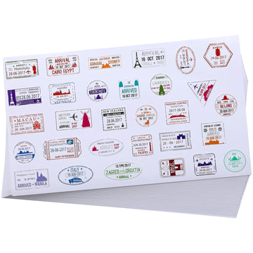 1500 Pieces Travel Stickers Country Stickers Passport Stickers Decorative Passport Stamps Waterproof Vintage Mini Travel Sticker