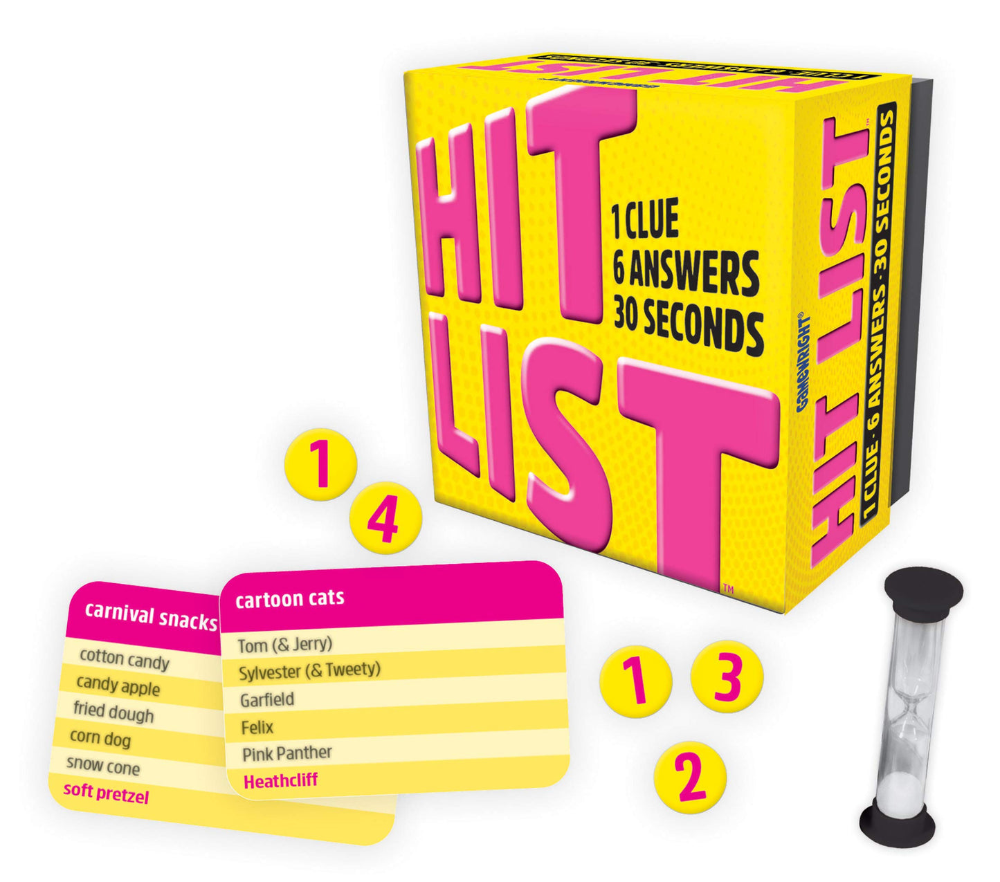 Gamewright - Hit List - 1 Clue, 6 Answers, 30 Seconds, Yellow