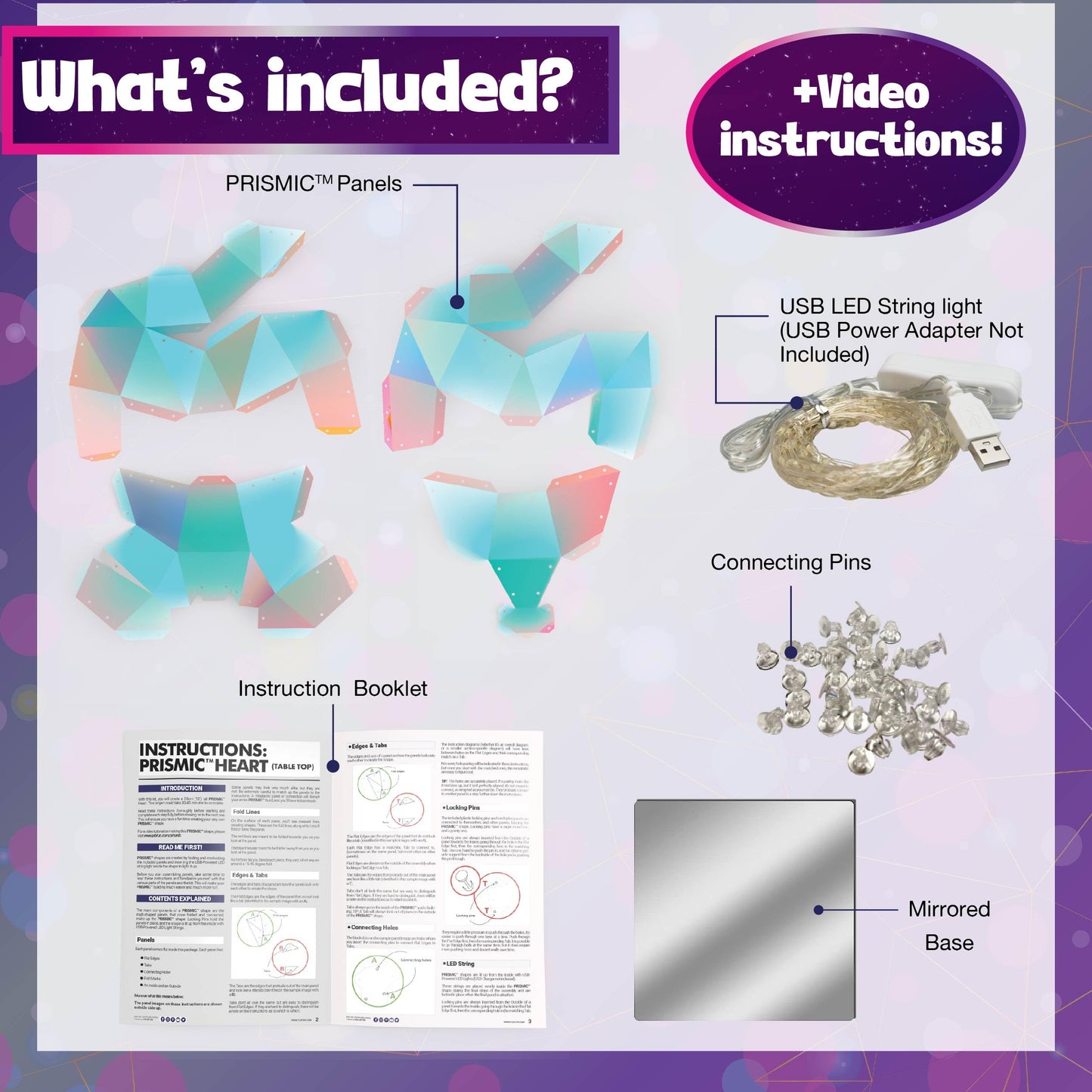 PRISMIC 3D Light DIY Kits for Girls - Crafting Kits for Girls Ages 8-12, Birthday Gifts for 8 9 10 11 12 Year Old Girls Gifts fo