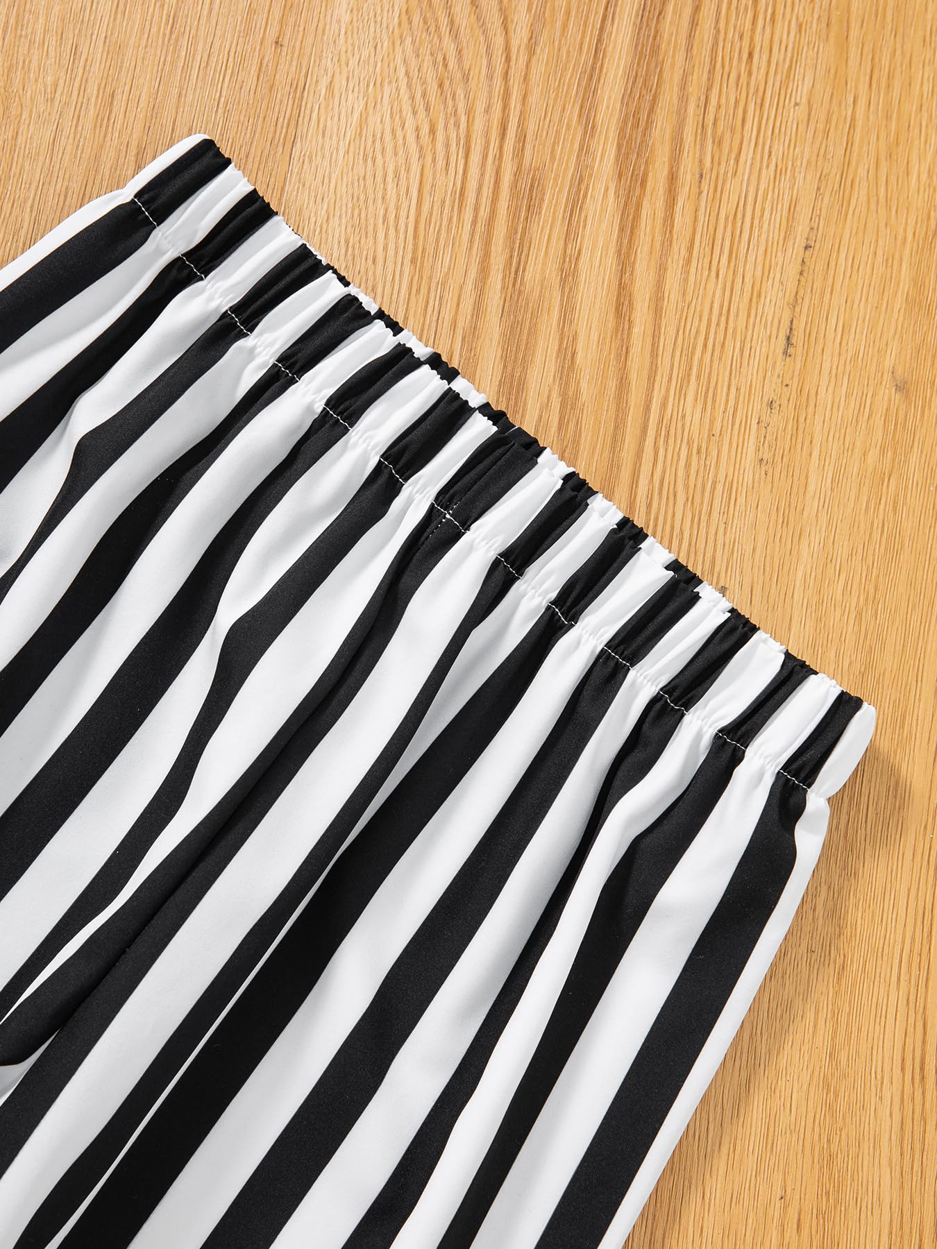 Promoted To Big Sister Boy Halloween Black And White Striped Suit Scary Costume For Kids (6T)