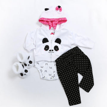 Reborn Baby Dolls Clothes 20 Inch Outfit Accessories For 17-22 Inch Newborn Baby Doll Girl?Panda 4Pcs Set ?