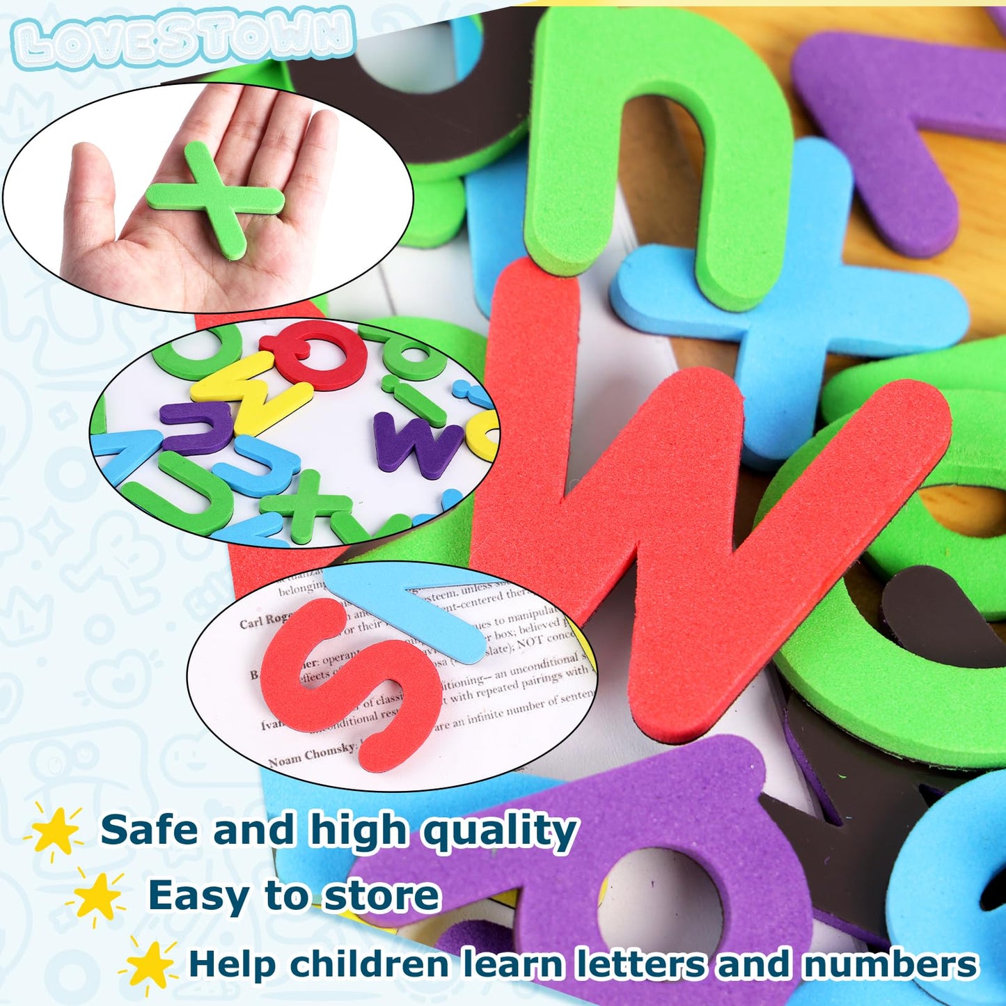 Lovestown 112Pcs Magnetic Letters Numbers, Refrigerator Alphabet Magnets Spelling Learning Magnets For Kids Toddlers Fun Early Education