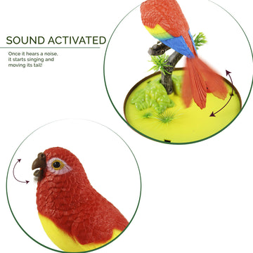 Chirping Bird in Cage - Realistic Singing & Moving Bird Toy with Lifelike Sounds  Motion Sensor & Beak Animation | enhanced Desk & Room Decoration | Battery - Operated