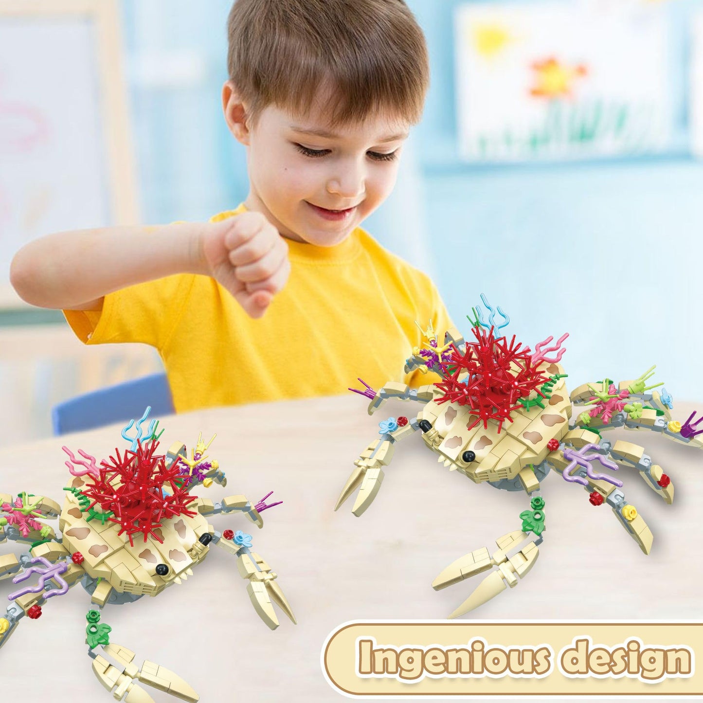 apcute 441PCS Micro Brick Crab Building Set, 10"x8.5"x5.6", ABS Material, Creative Ocean Animal Model for Kids & Adults