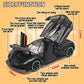OANMYJJO 1/24 Jesko Metal Die Cast Toy Car, Pull Back with Light & Sound, Black, 8.15 x 3.66 x 2.24 inches