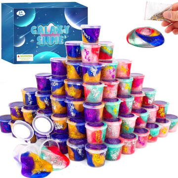 Slime Party Favors for Kids 46 Pack Galaxy Slime Kit  Non Sticky Wet Soft Sludge Toy Mini Slime Bulk for Boys Girl  Stress Relief Goodie Bags Easter Stocking Stuffers