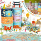 boppi World Map Round Jigsaw Puzzle, 150 Pieces, 58cm Diameter, 100% Recycled Card, Suitable for Kids Ages 5-8