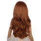 Duduwig Dark Orange Wig Kids Girls Long Orange Middle Part Wigs Children Ginger Wavy Curly Wig Synthetic Hair Wigs Hair Net Incl