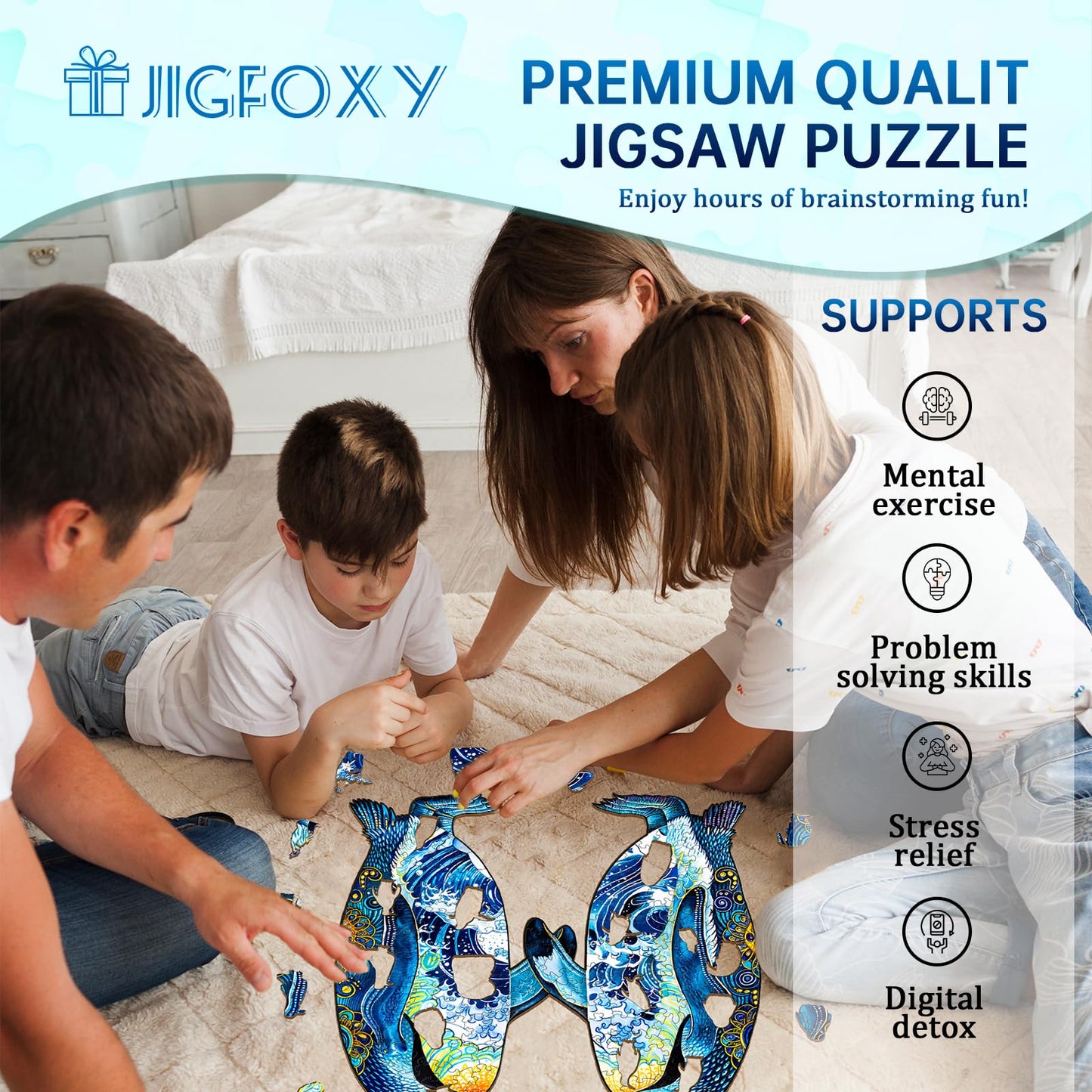 Jigfoxy Wooden Puzzles for mature-themeds  Penguin Wood Puzzles mature-themed  Unique Animal Shape Wooden Jigsaw Puzzles for mature-themeds  Birthday Gifts for Puzzle Lovers  Family  Friend (M-11.4 * 10.2in-185pcs)