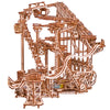 Wood Trick Wooden Marble Run Spiral Electric Motorized - Wooden 3D Puzzles For Adults And Kids To Build - 13X13 - Roller Coaster Mechanical Wooden Model Kits For Adults And Teens To Build
