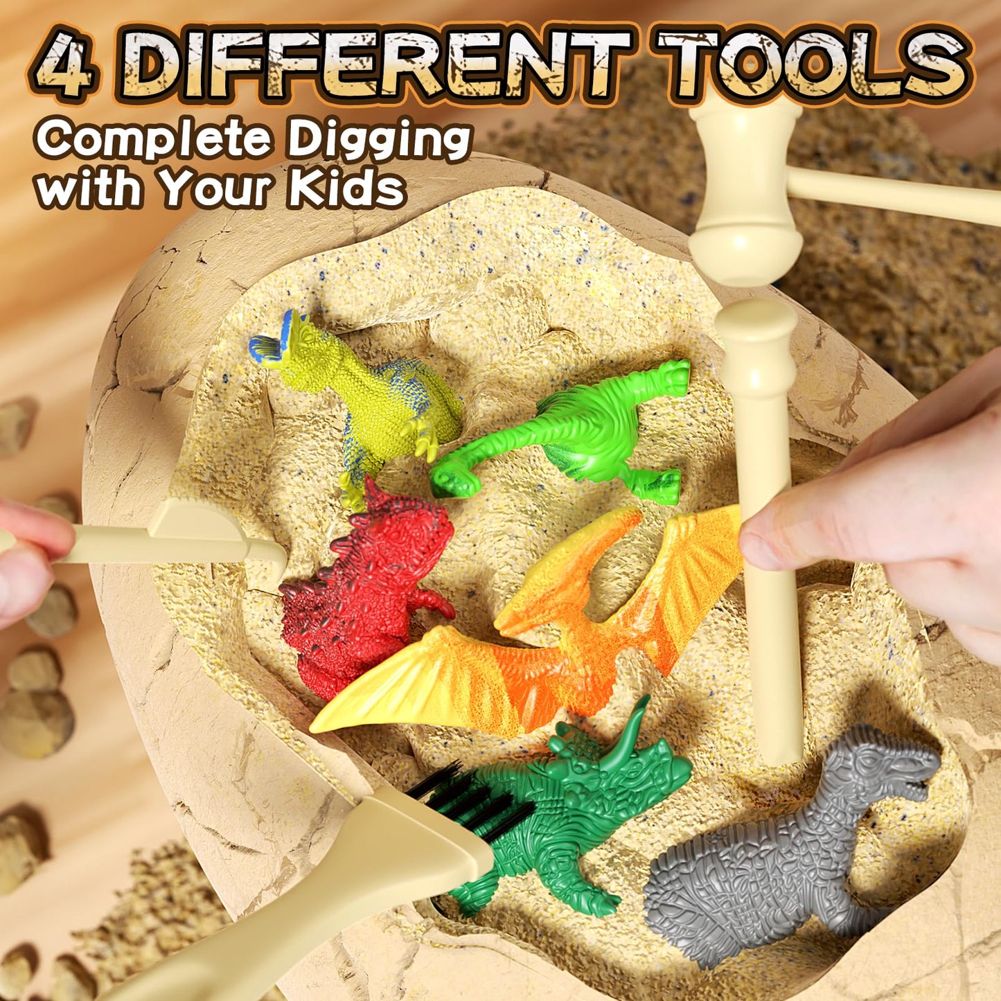 24 Dinosaurs Excavation Kit, Dino Egg Dig Kit With Magnifier, Surprise Dinosaur Toys For Kids 3 4 5 6 7 8 9 10 11 12 Years Old,
