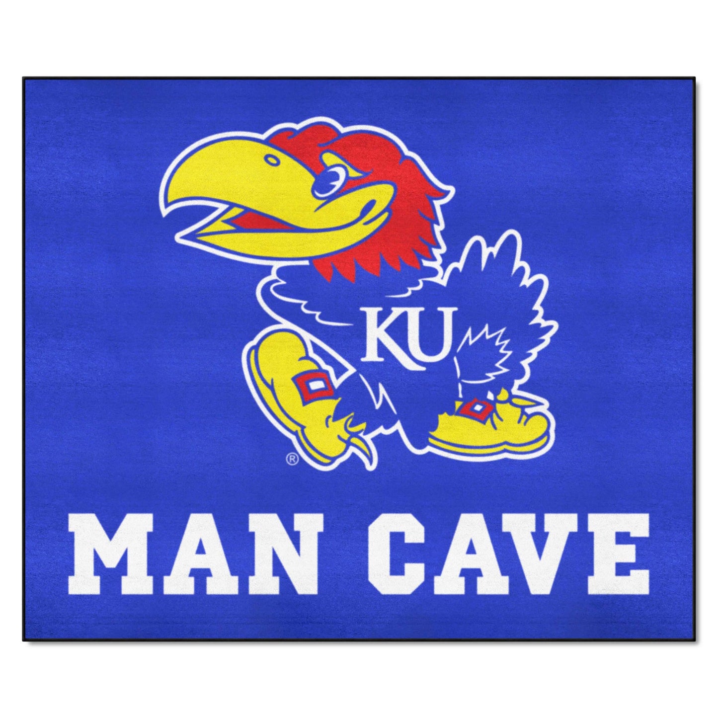 FANMATS 14650 Kansas Jayhawks Man Cave Tailgater Rug - 5ft. x 6ft. Sports Fan Area Rug, Home Decor Rug and Tailgating Mat
