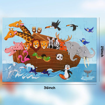 Lovestown Floor Puzzles, Animal Jumbo Puzzles, Kids Educational Toy For Family Entertainment Education 3 X 2 Ft. 48Pcs