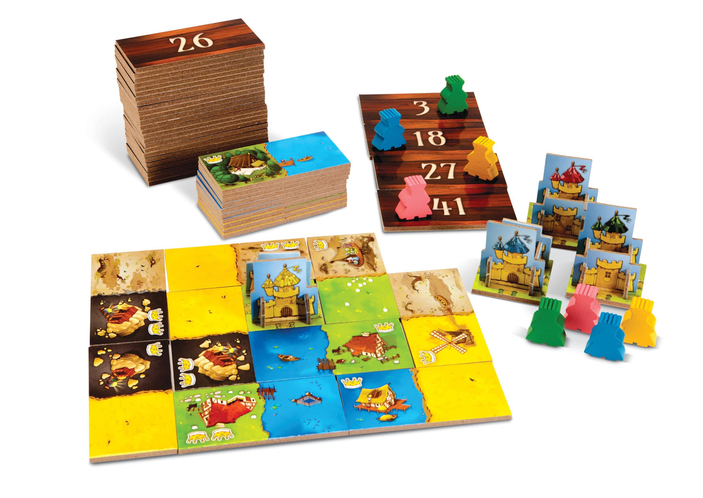 Blue Orange Kingdomino Board Game - Award Winning Family Strategy Game for 2-4 Players, Basic Pack, Cardboard, Blue, Model 03600
