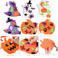 Max Fun 302Pcs Halloween Crafts For Kids Foam Pumpkins Stickers Bulk, Ghost Witch Hat Halloween Decorations For Kids Party Favors Supplies Halloween Activities