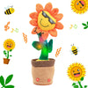 Easfan Dancing Sunflower Singing Talking Shaking Glowing Interactive Toy Repeats What You Say Electric Cute Sunflower Plush Toy