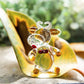 Qfkris Mini Cow Sculpture Hand Blown Glass Animal Art Farm Figurine Animals Miniature Collectible Decor (Blown)