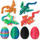 3D Printed Dragon Eggs with Dragon Inside  Easter Mystery Dragon Egg Articulated Crystal Dragon Fidget Toy  Surprise 3D Printed Dragon Egg with Wings Flying Animals Toy Easter Basket Stuffers 4PCS(B)