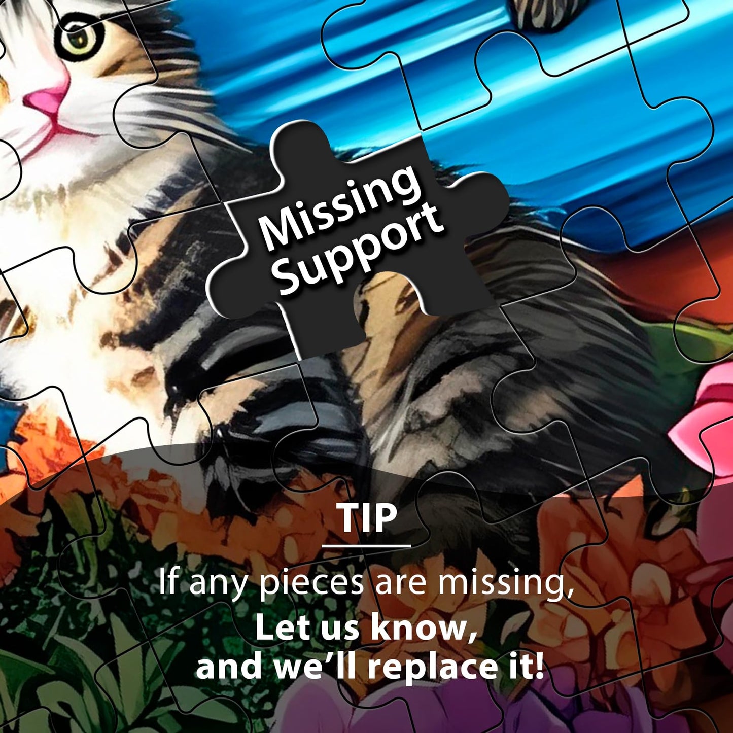 Jigsaw Puzzles for mature-themeds 300 Pieces  Flower Cat Puzzle 300 Pieces for mature-themed Interlock Perfectly No Dust  Challenging Puzzles Home Decor Birthday Gift Toy for Men Women Kids Seniors (20.5x15)