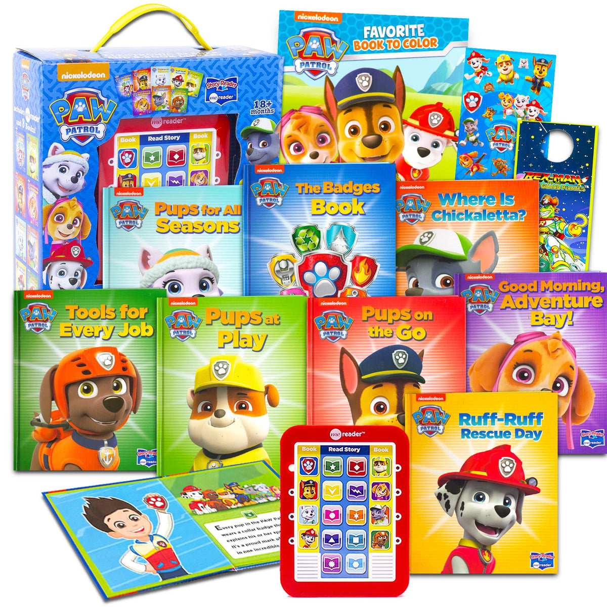 Paw Patrol Sound Book Library with Electronic Me Reader for Boys Bundle