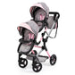 Bayer Twin Doll Pram Neo, Grey, Pink With Butterfly, Jean Look