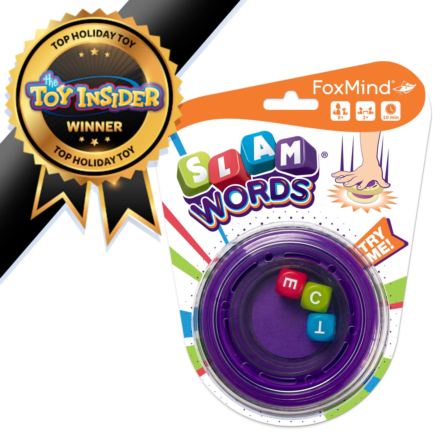 Foxmind Slam Words Quick Word Game, Educational Alphabet Dice Games To Improve Vocabulary, 20 Minute Travel Board Games For 2 Or