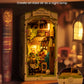 Rowood Book Nook,Booknook Diy Kit With Dust Cover,3D Wooden Puzzle Decorative Bookend Miniature Dollhouse Kit Bookshelf Insert A